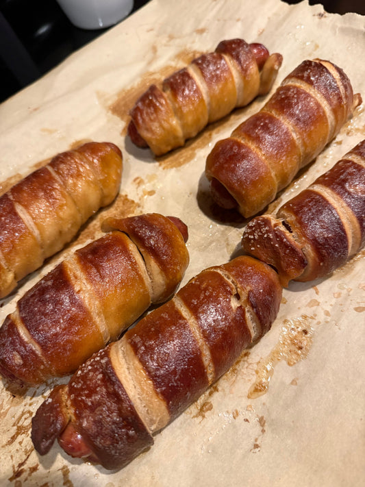 Sourdough Discard Pretzel Dogs
