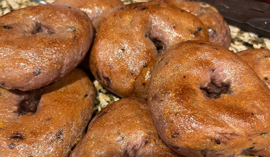 Blueberry Sourdough Bagels